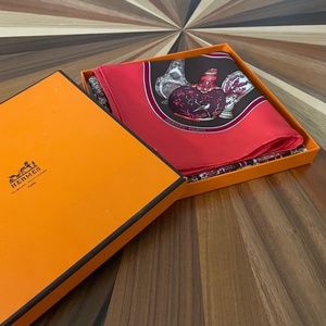 HERMES Vintage "Qu’importe Le Flacon” Catherine Baschet Perfume Silk Scarf 64cm